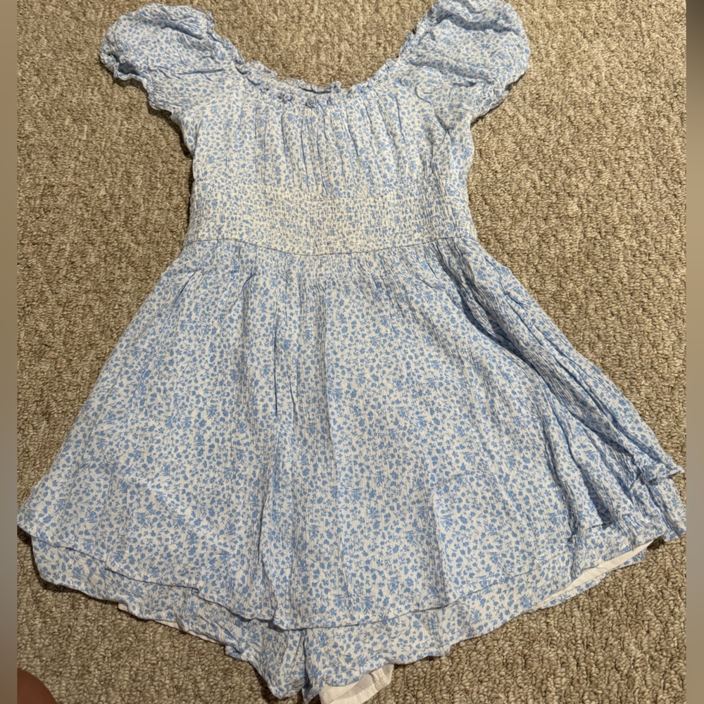 Blue floral romper